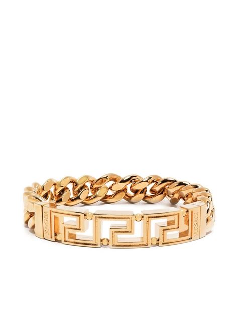 versace gold bracelet|Versace greca chain bracelet.